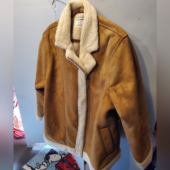Old Navy Xxl Tall Tan Sherpa Lined Jacket - Picture 2 of 16